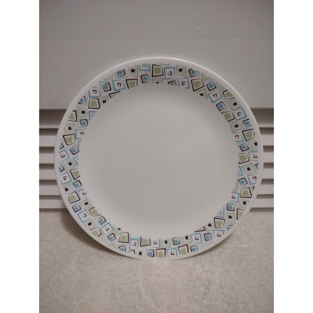 Corelle Chocolate Mint Green Brown trim 10.25" Vitrelle dinner plate only